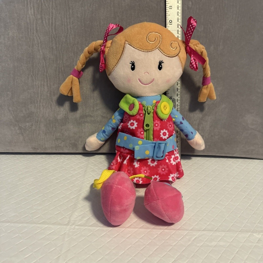 Snuggle Stuffs Doll, Soft Stuffed Plush Toy, Learn to Tie, Zip Activity, 16"